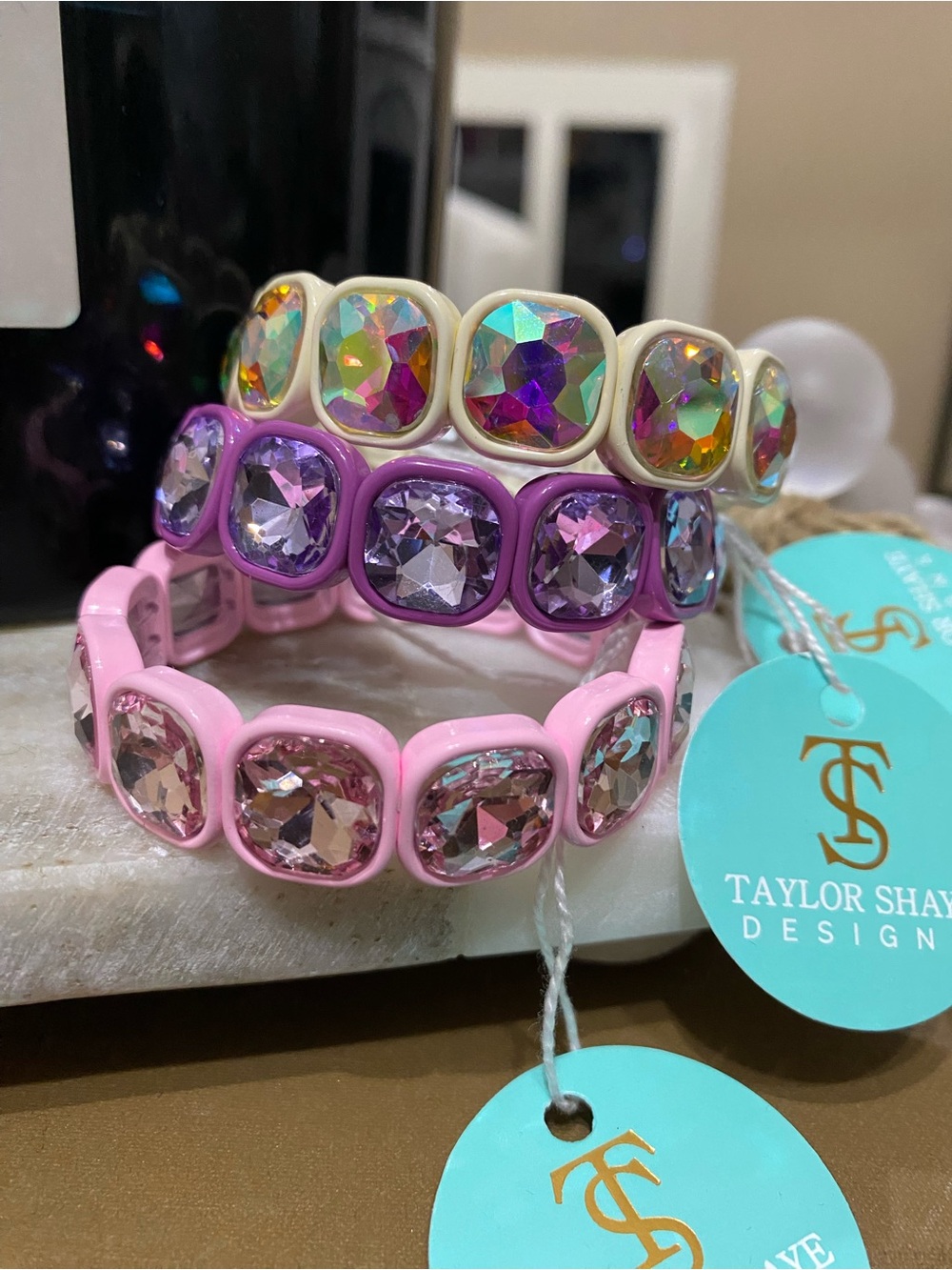 Taylor Shaye Crystal Stretch Bracelet Set